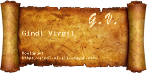 Gindl Virgil névjegykártya